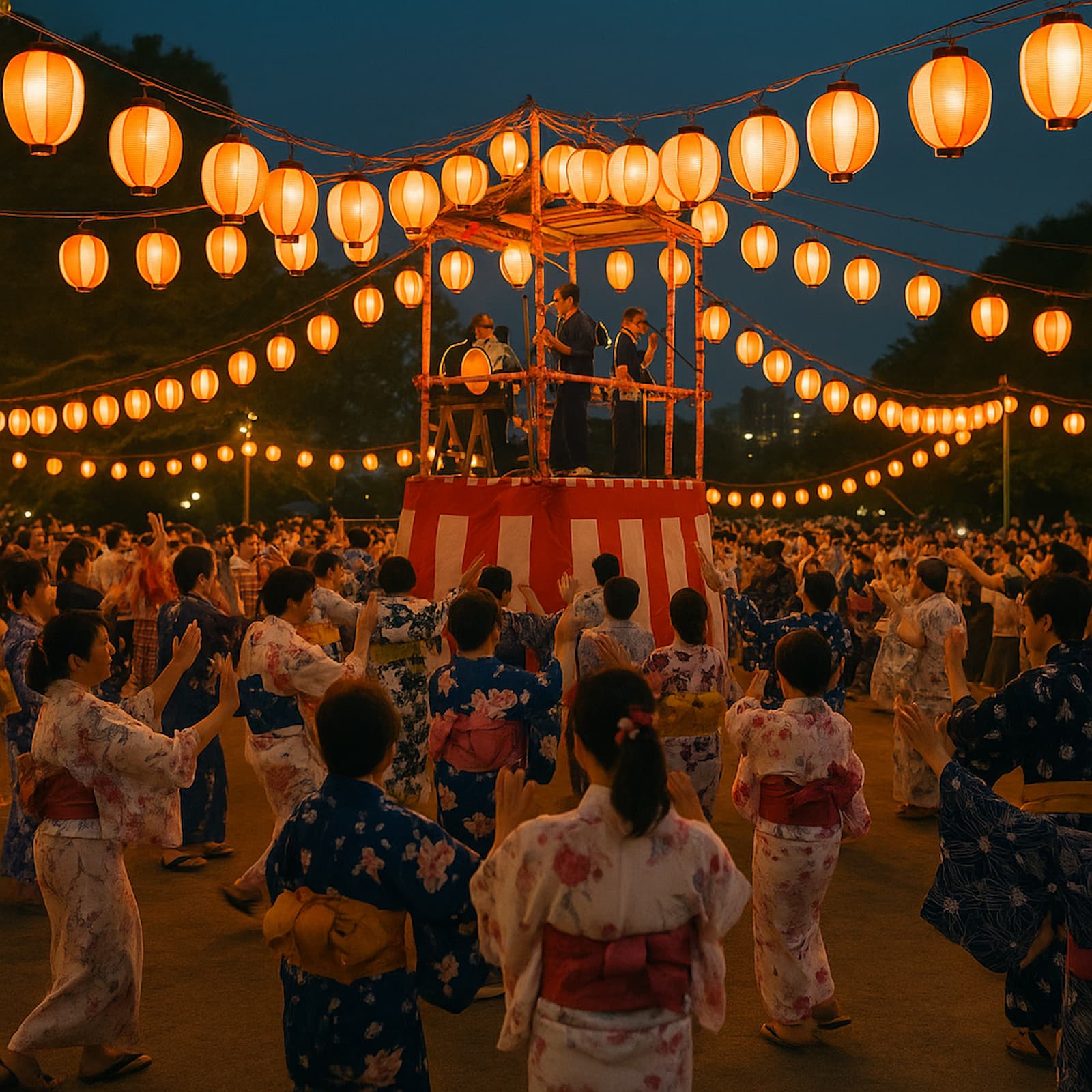 晴海フラッグ 盆踊りを楽しむ人々の様子（はるみライフ＋）