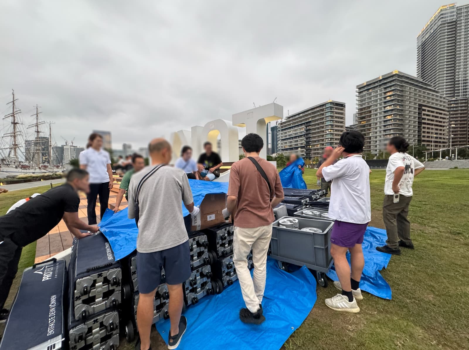 晴海フラッグ 第1回晴海ふ頭公園盆踊り大会 設営ボランティア①（はるみライフ＋）