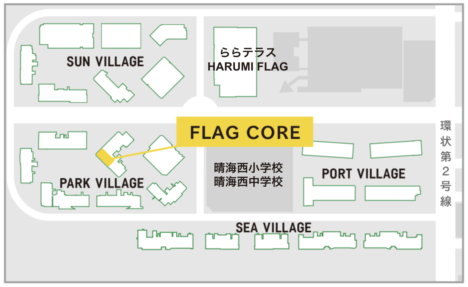 晴海フラッグ FLAG COREの地図（はるみライフ＋）
