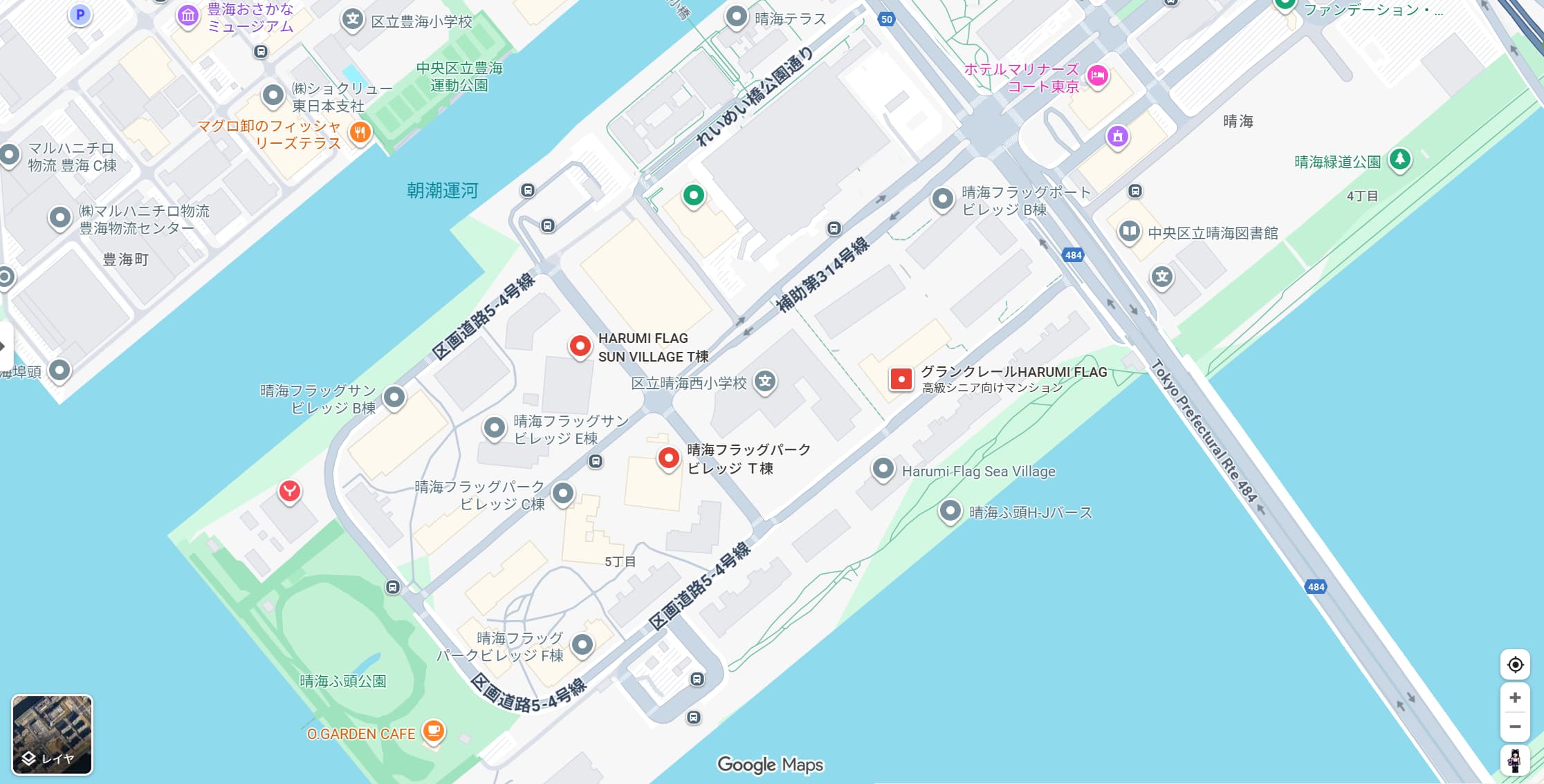 晴海フラッグサンビレッジT棟の地図（はるみライフプラス）