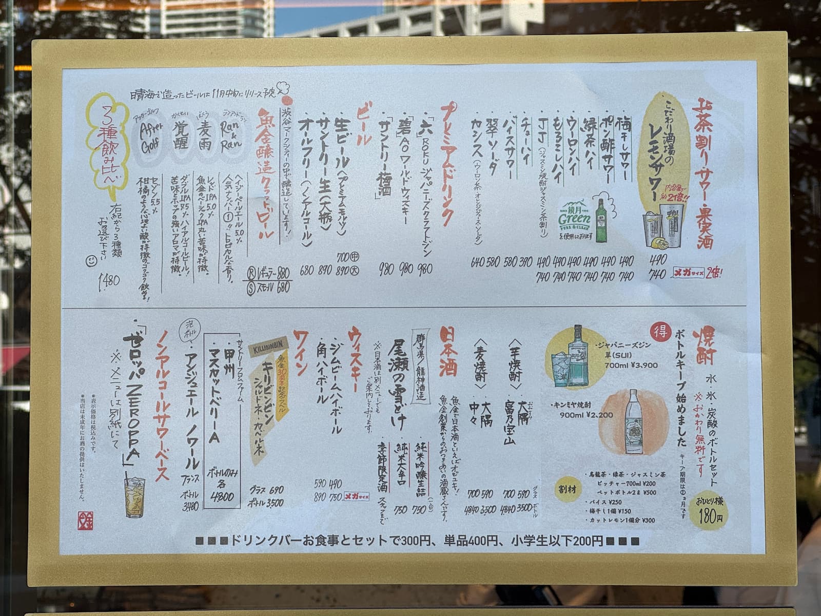 晴海フラッグ 魚金大食堂のメニュー表③（はるみライフ＋）