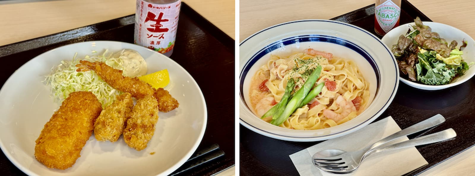 晴海フラッグ 「Haru-Meets（はるみーつ」のミックスフライとパスタランチ（はるみライフプラス）