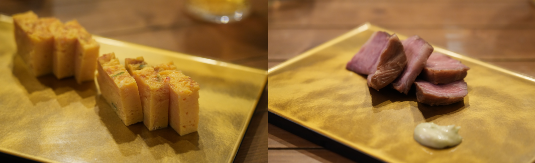 晴海フラッグ 「SUSHI WIZ」のだし巻き卵とチャーシュー（はるみライフ＋）