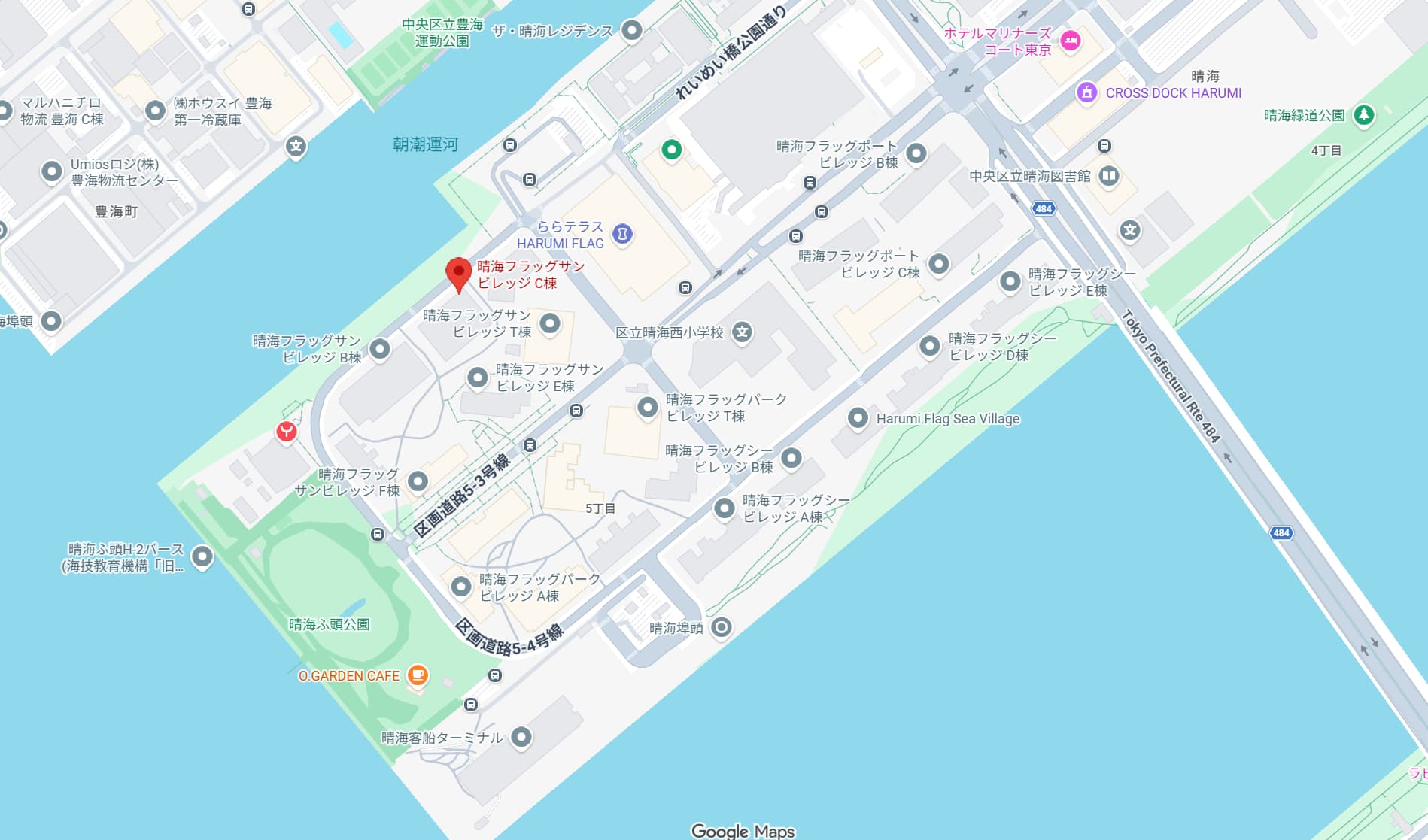 晴海フラッグサンヴィレッジの地図（はるみライフプラス）