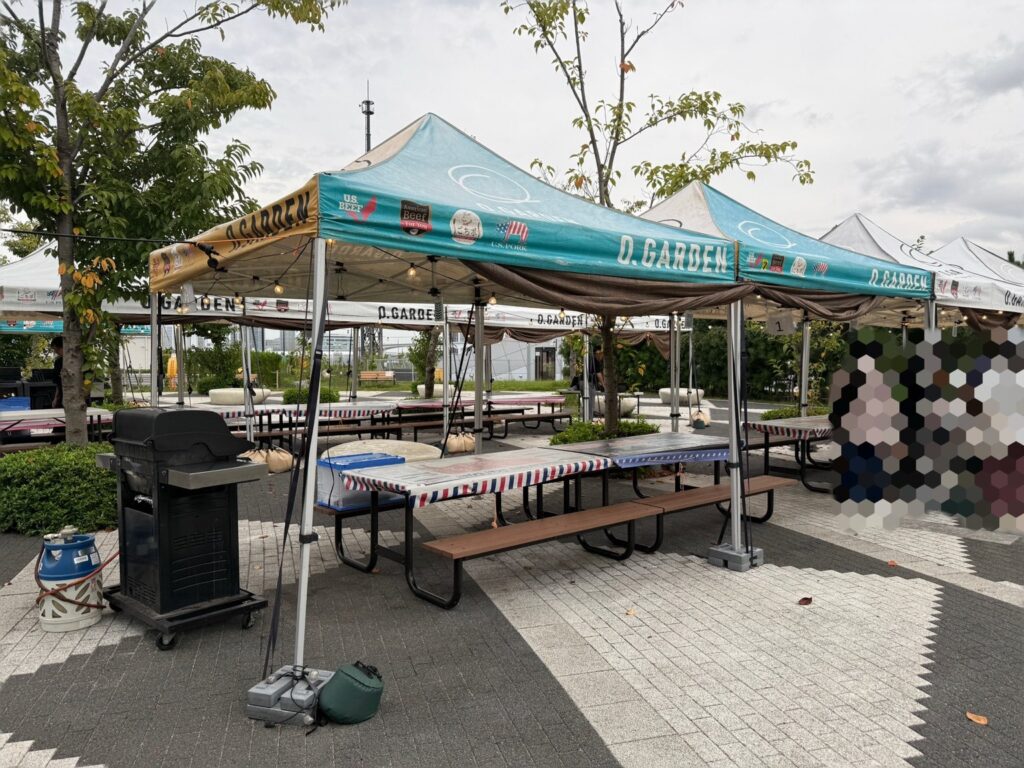 東京湾岸の景色を楽しみながらアメリカンBBQ！晴海ふ頭公園「O.GARDEN GRILL」BBQ会場2（はるみライフプラス）