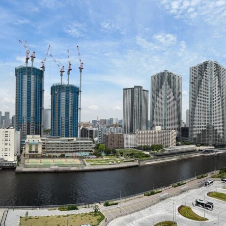 住戸見学）最上階の運河ビュー。「ららテラス」隣接の生活利便性